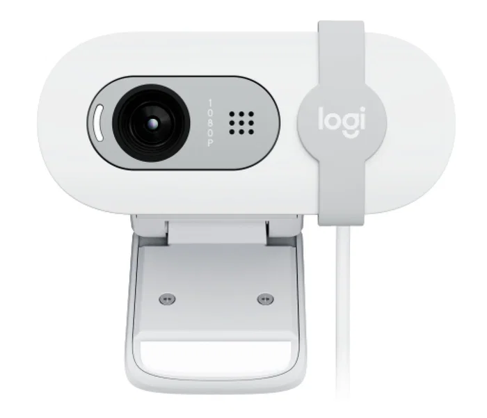 Logitech Brio 100 Webcam Full HD 1080p 2 MP USB con Micrófono Integrado y Tapa de Privacidad - Blanco (960-001617)