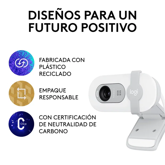 Logitech Brio 100 Webcam Full HD Blanco 960-001617 Logitech Brio 100 Webcam Full HD Blanco 960-001617