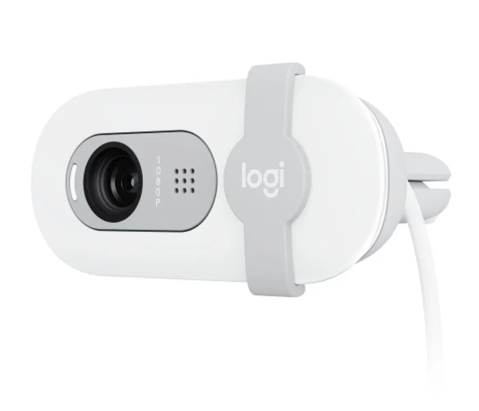 Logitech Brio 100 Webcam Full HD 1080p 2 MP USB con Micrófono Integrado y Tapa de Privacidad - Blanco (960-001617)