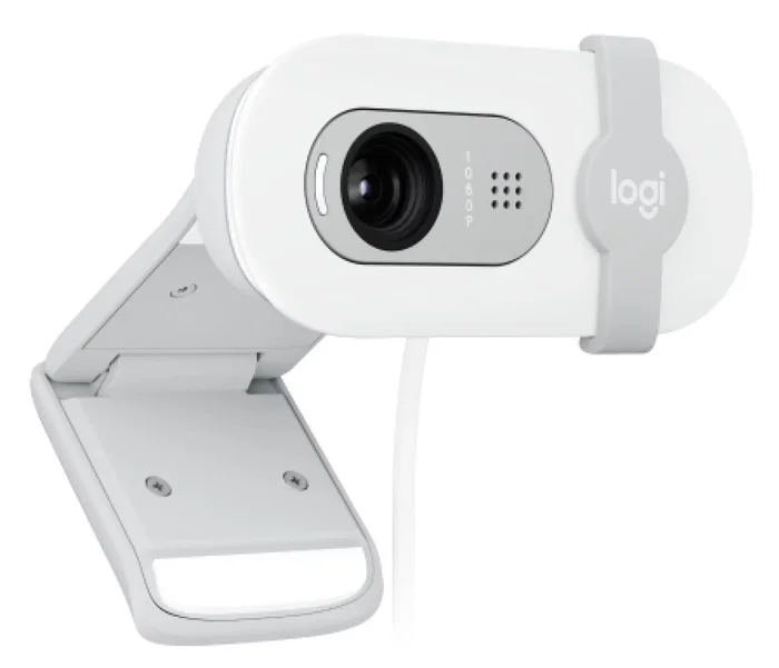 Logitech Brio 100 Webcam Full HD 1080p 2 MP USB con Micrófono Integrado y Tapa de Privacidad - Blanco (960-001617)