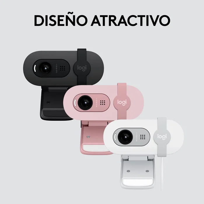 Logitech Brio 100 Webcam Full HD 1080p 2 MP USB con Micrófono Integrado y Tapa de Privacidad - Blanco (960-001617)