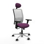 PIQUERAS Y CRESPO Silla de oficina Zulema con mecanismo Sincro, Morado y Blanco
