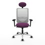 PIQUERAS Y CRESPO Silla de oficina Zulema con mecanismo Sincro, Morado y Blanco