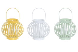DKD Home Decor Portavelas de Metal y Cristal Surtidos 12x12x10 cm