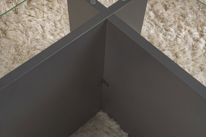 Nordure Vetrino Mesa de Centro Antracita Cristal Templado 105x65x40cm