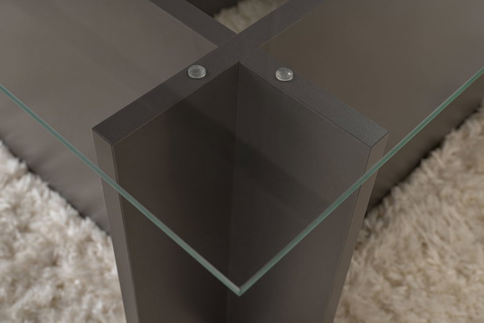 Nordure Vetrino Mesa de Centro Antracita Cristal Templado 105x65x40cm