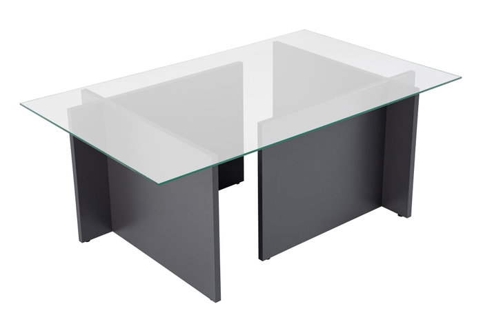 Nordure Vetrino Mesa de Centro Antracita Cristal Templado 105x65x40cm