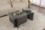 Nordure Vetrino Mesa de Centro Antracita Cristal Templado 105x65x40cm