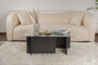Nordure Vetrino Mesa de Centro Antracita Cristal Templado 105x65x40cm