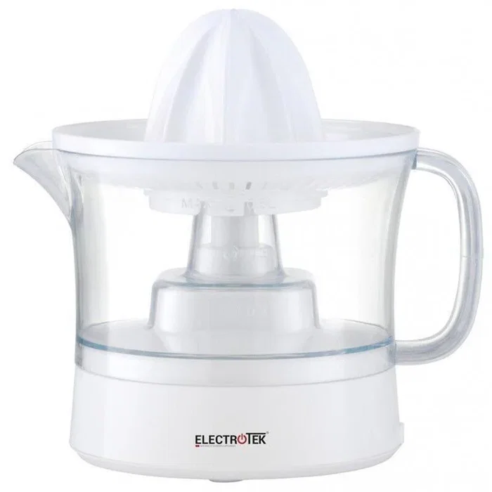 Electrotek ET-EX50 Exprimidor Eléctrico 25W con Jarra de Plástico, Giro Bidireccional, Piezas Desmontables, 220-240V