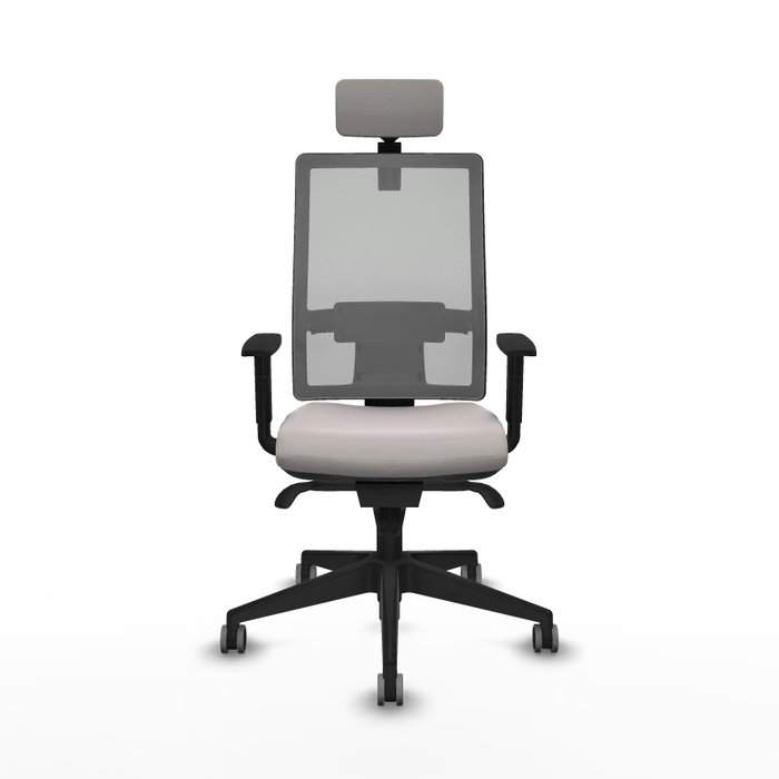 PIQUERAS Y CRESPO Silla de oficina Horna con mecanismo Sincro, Blanco y Gris PIQUERAS Y CRESPO Silla de oficina Horna con mecanismo Sincro, Blanco y Gris
