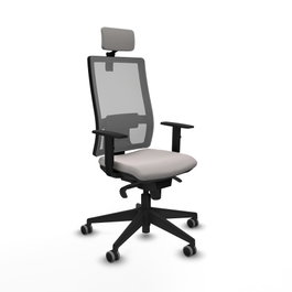 PIQUERAS Y CRESPO Silla de oficina Horna con mecanismo Sincro, Blanco y Gris