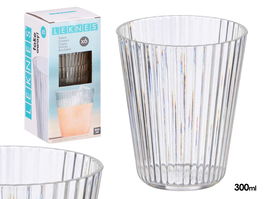 Leknes Vaso Rayas Transparente 300 ml 8 x 10 x 8 cm (Set de 24)