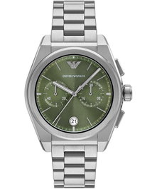 Armani AR11640 con esfera verde y correa de acero inoxidable