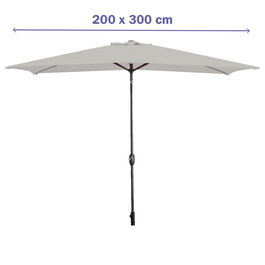 Marbueno Sombrilla Acero 8 Varillas 200x300 cm Polyester Blanco Jardin, Piscina y Terraza 10494