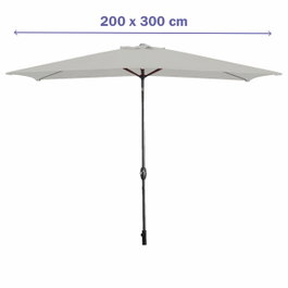 Marbueno Sombrilla de Acero 200x300 cm Blanco