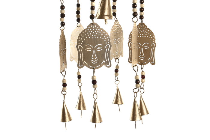 DKD Home Decor Decoración Colgante de Metal Buda Dorado