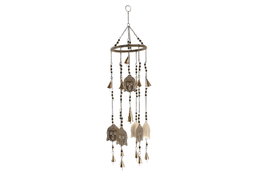DKD Home Decor Decoración Colgante de Metal Buda Dorado