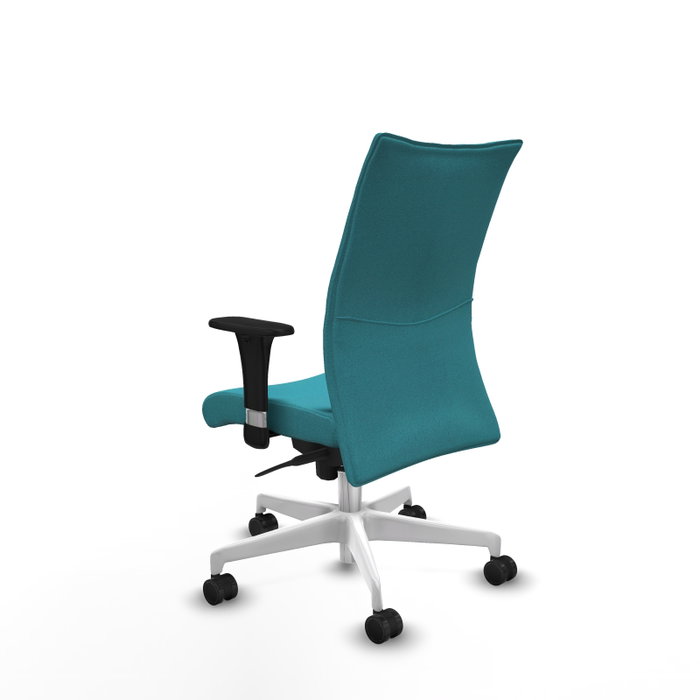PIQUERAS Y CRESPO Silla Albacete Confidente Turquesa con Mecanismo Sincro y Base Blanca PIQUERAS Y CRESPO Silla Albacete Confidente Turquesa con Mecanismo Sincro y Base Blanca