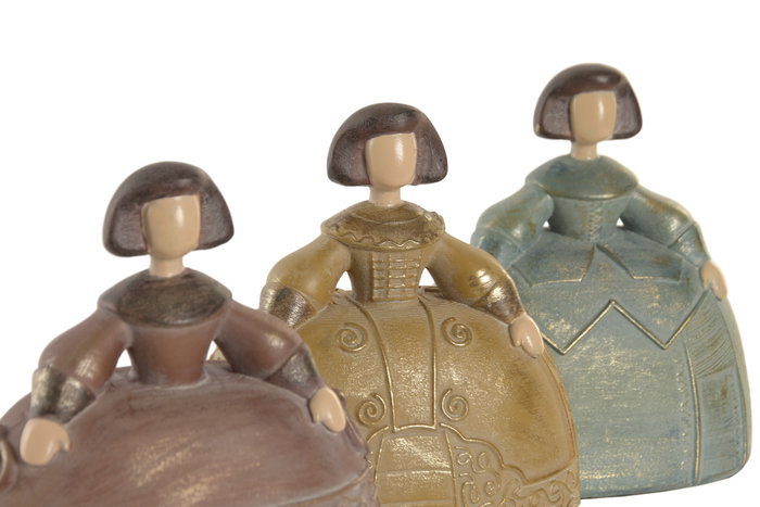 DKD Home Decor Figura Resina Damas Surtido de 3 Colores
