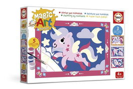 Educa Magic Art Number Unicornios - Juego educativo para niños, aprende concentración y coordinación pintando, 4+ años
