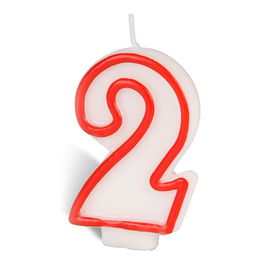 Best Products Vela N°2 Cera Repostería Rojo/Blanco