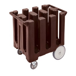 CAMBRO Carro fijo para platos, capacidad 270-360 unidades, Castaño oscuro