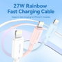 Vention Cable USB 2.0 Tipo-C a Lightning, LKPF, Macho a Macho, 27W, 480Mbps, 1m,adaptado a español y máx. 20 palabras. 1m, Rosa