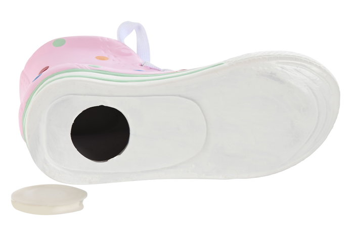 DKD Home Decor Hucha Zapatilla para Niños Rosa Blanco Gres 7 x 10 x 18 cm (2 Unidades)