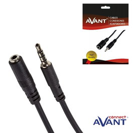 AVANT CONNECT Cable Audio 3.5mm Jack Macho a Hembra 1.8 Metros - Cable de Extensión para Auriculares, Altavoces, PC
