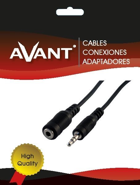 AVANT CONNECT Cable Audio 3.5mm Jack Macho a Hembra 1.8 Metros - Cable de Extensión para Auriculares, Altavoces, PC
