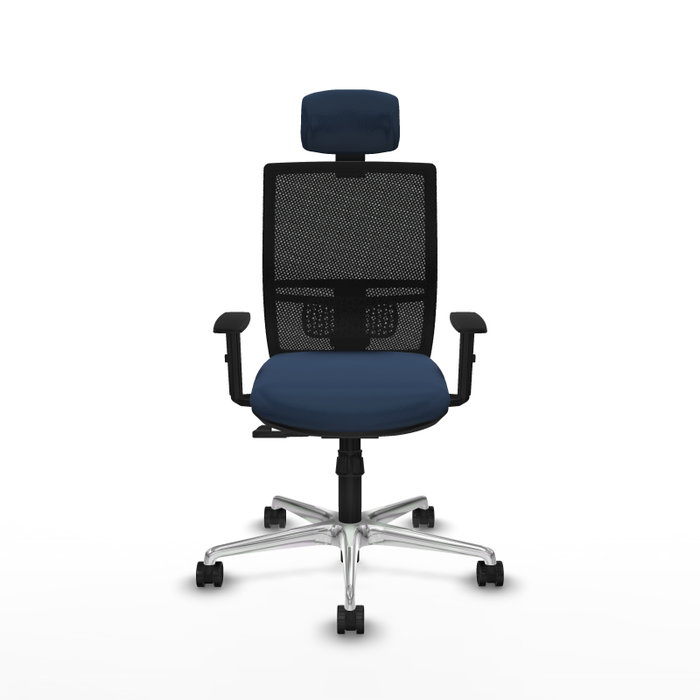 PIQUERAS Y CRESPO Silla de oficina Yunquera con mecanismo Sincro, Azul marino y Negro