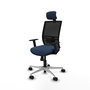 PIQUERAS Y CRESPO Silla de oficina Yunquera con mecanismo Sincro, Azul marino y Negro