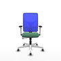 PIQUERAS Y CRESPO Silla de oficina Motilla con mecanismo Sincro/Traslack, Verde esmeralda y Azul