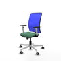 PIQUERAS Y CRESPO Silla de oficina Motilla con mecanismo Sincro/Traslack, Verde esmeralda y Azul