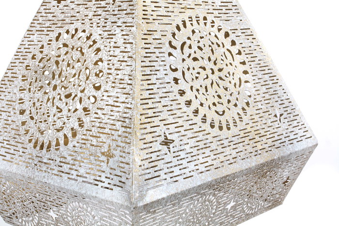 DKD Home Decor Lámpara de Techo Metal Blanco y Dorado Arabic Dream