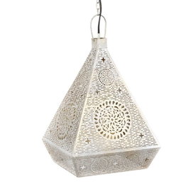 DKD Home Decor Lámpara de Techo Metal Blanco y Dorado Arabic Dream