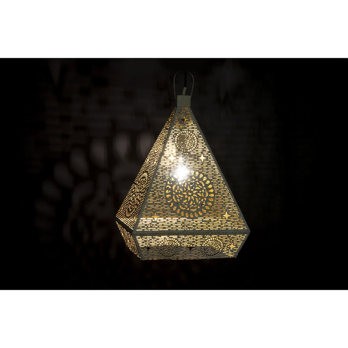 DKD Home Decor Lámpara de Techo Metal Blanco y Dorado Arabic Dream