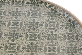 DKD Home Decor Centro de Mesa de Mango Lacado Verde 30x30x6,5 cm