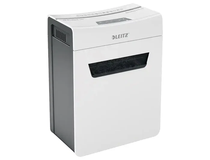 Leitz IQ Protect Premium Destructora de documentos 4 hojas P5 con papelera extraíble blanco/plata