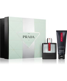 Set Prada: Luna Rossa Carbon, Eau De Toilette, For Men, 50 ml + Luna Rossa Carbon, Revitalized, Shower Gel, Body, 75 ml