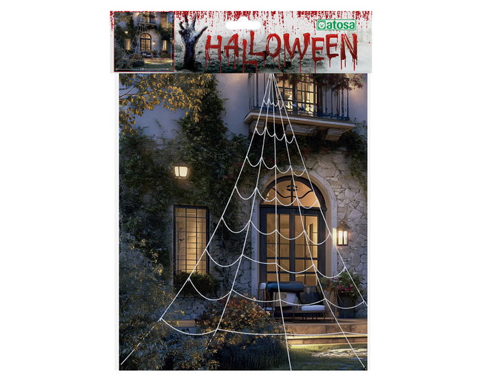 Telaraña Decorativa Blanca 5x4,8 M Para Halloween