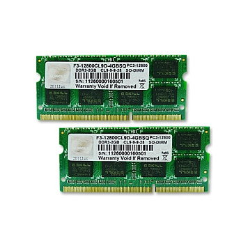 G.Skill 4GB DDR3-1600 SQ Dual-Kit (2x 2GB) SO-DIMM G.Skill 4GB DDR3-1600 SQ Dual-Kit (2x 2GB) SO-DIMM