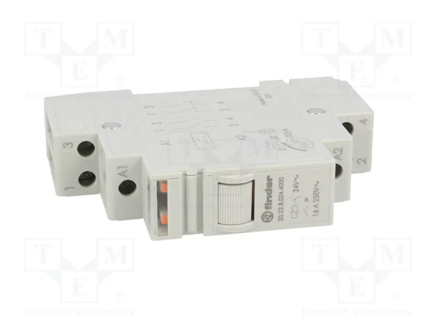FINDER Relé de instalación biestable 20.22 24V AC 16A