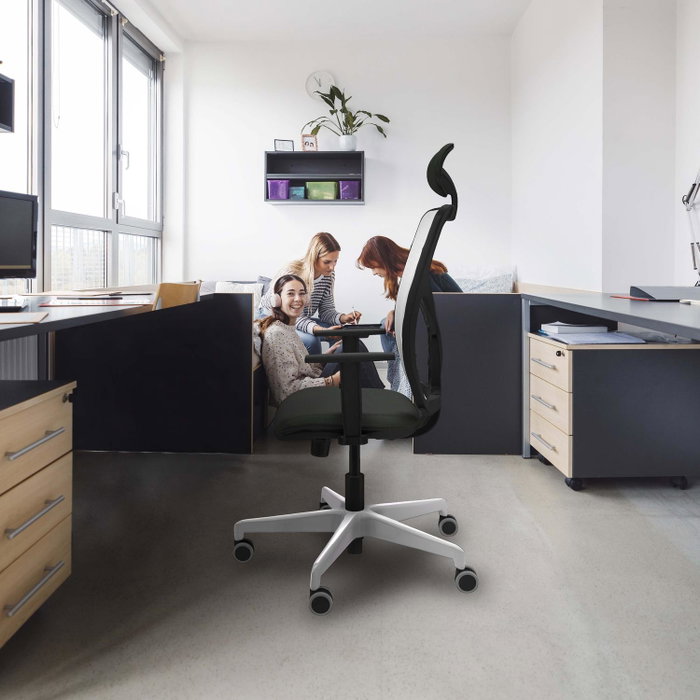 PIQUERAS Y CRESPO Silla de oficina Motilla con Mecanismo Sincro, Morada y Blanca