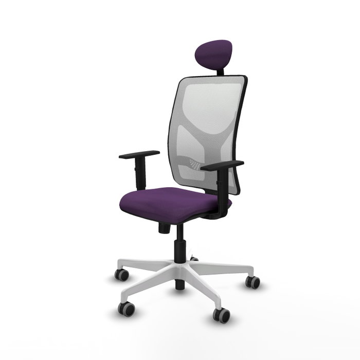 PIQUERAS Y CRESPO Silla de oficina Motilla con Mecanismo Sincro, Morada y Blanca