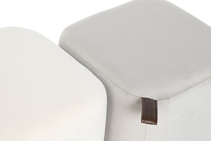 DKD Home Decor Reposapiés Scandi Gris Beige 35 x 35 x 35 cm (2 Unidades)