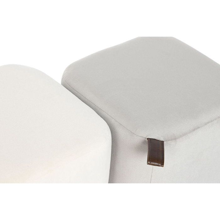 DKD Home Decor Reposapiés Scandi Gris Beige 35 x 35 x 35 cm (2 Unidades)