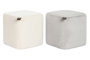 DKD Home Decor Reposapiés Scandi Gris Beige 35 x 35 x 35 cm (2 Unidades)