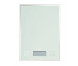 Laica KS1050W Báscula de Cocina Electrónica, Capacidad 5 kg, Precisión 1 g, Vidrio, Color Blanco, Para Encimera